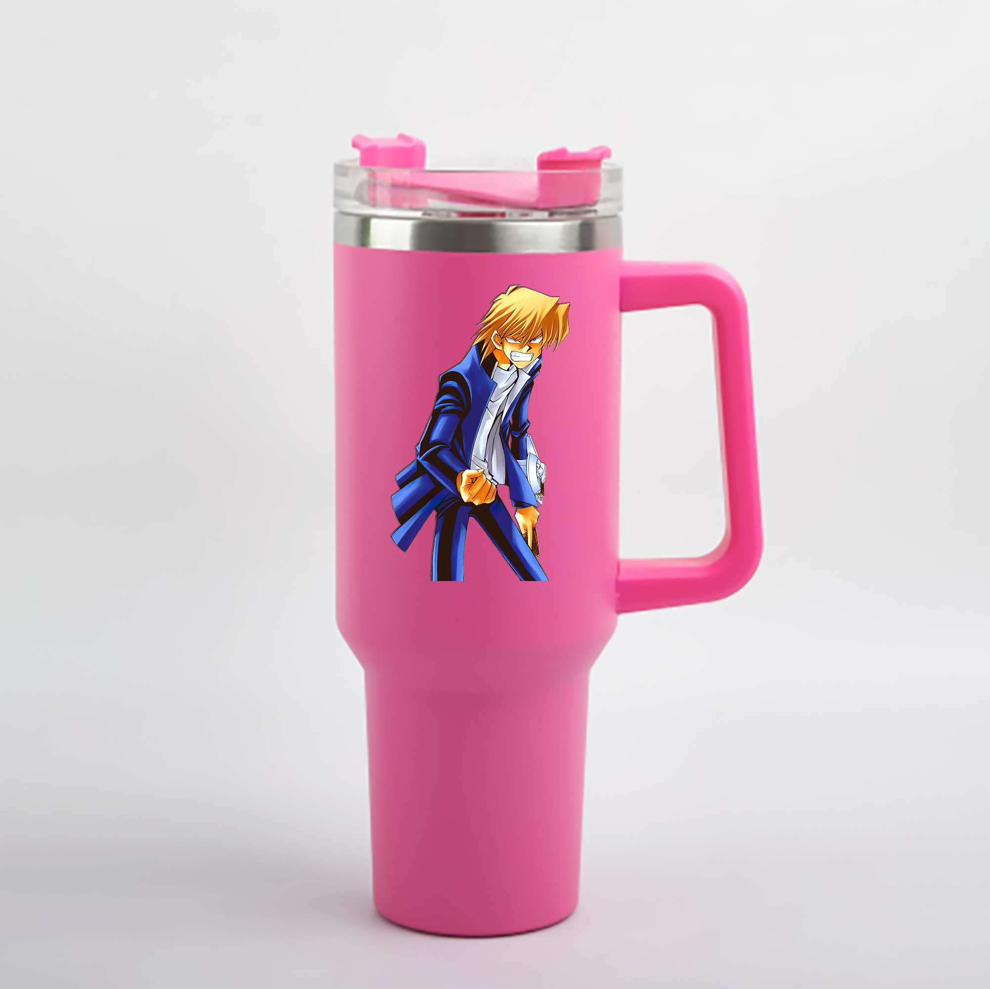 （画像用） 遊☆戯☆王 Yu-Gi-Oh! 1200mL車用タンブラー - クリスタルステッカー（プラスチックストロー付き）